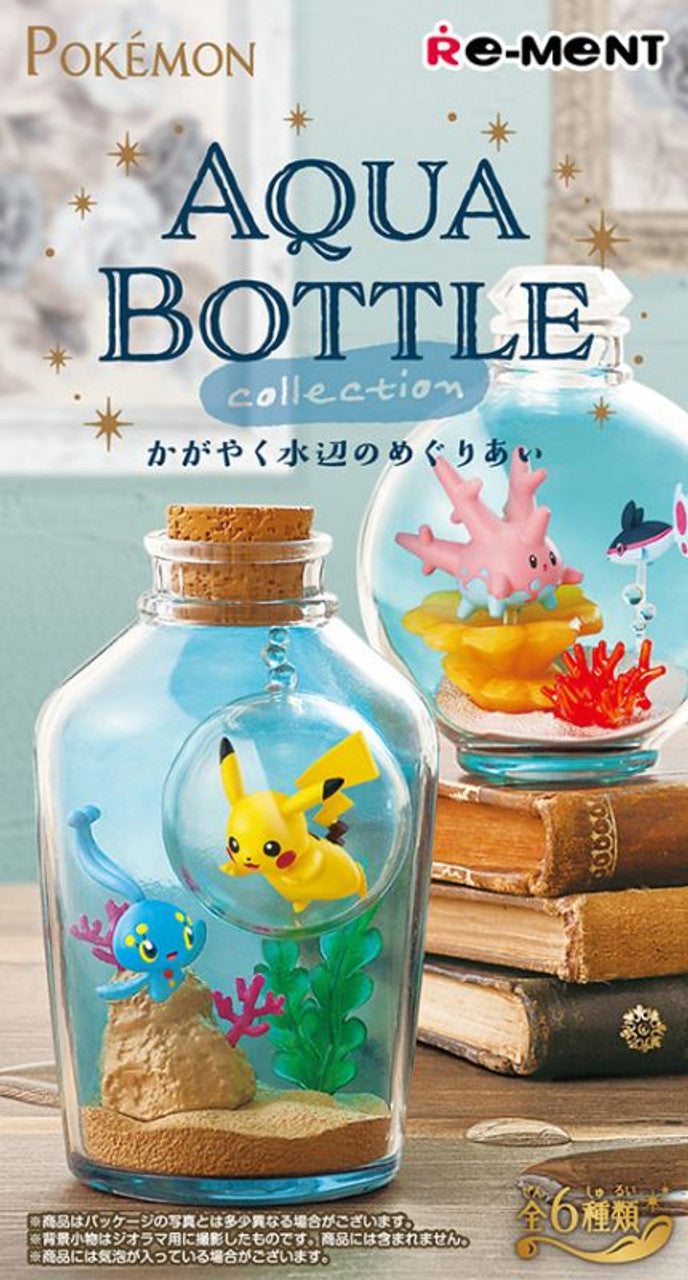 A single box for the Aqua Bottle collection. Features the Pikachu and Manaphy figure and the Corsola and Finneon figure on the front.