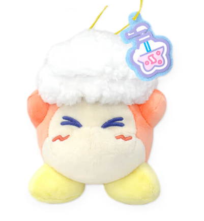A plush waddle dee with a bunch of plush bubbles on his head, and a felt shampoo charm