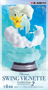 The box for a single figure. The front features the Pikachu and Altaria figure on a blue background. The text says Pokemon Swing Vignette Collection 2.