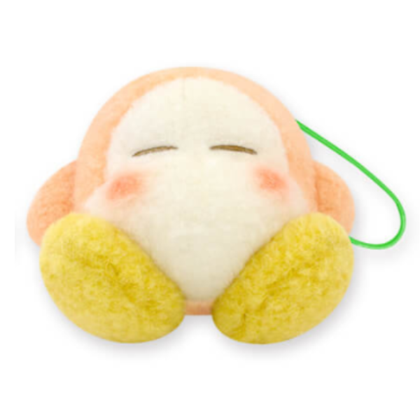 A sleeping Waddle Dee with his eyes closed. He has a fluffy woolly texture and is in a seated, leaned back position.