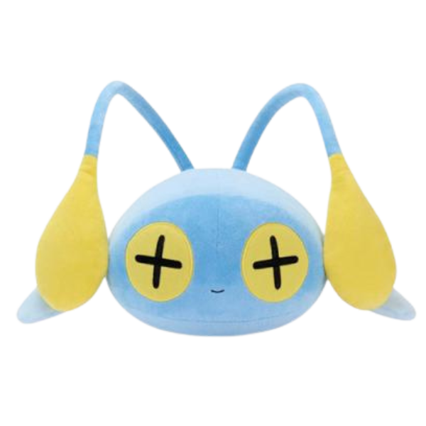 A large chinchou plush made of a soft sky blue fabric with yellow details.