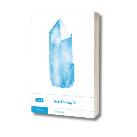 The cover for Final Fantasy V by Chris Kohler. It features a light blue crystal on the cover.