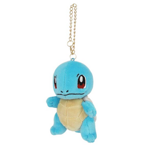 A light blue squirtle plush with a detachable gold chain. His face and eye details are nicely embroidered.