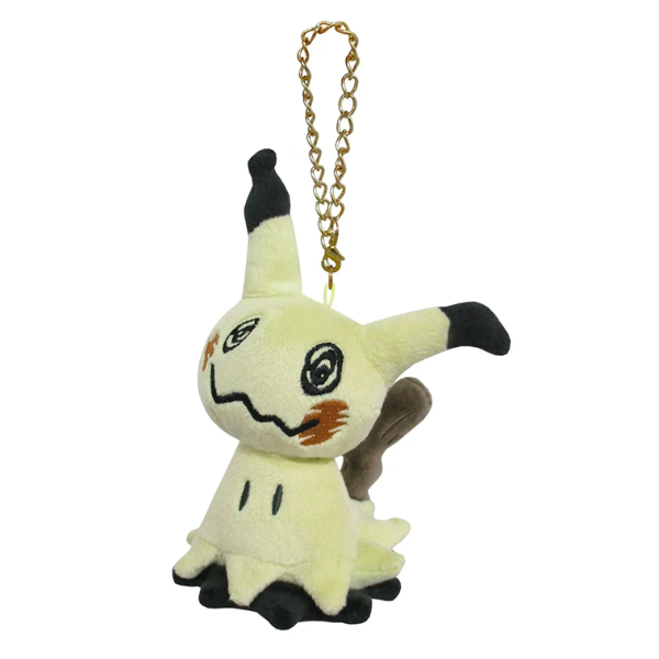 A mini plush of mimikyu with highly detailed embroidery for the face.