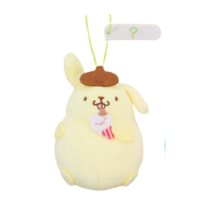 Pompompurin mini plush holding a little felt ice cream cone. His face is nicely embroidered.