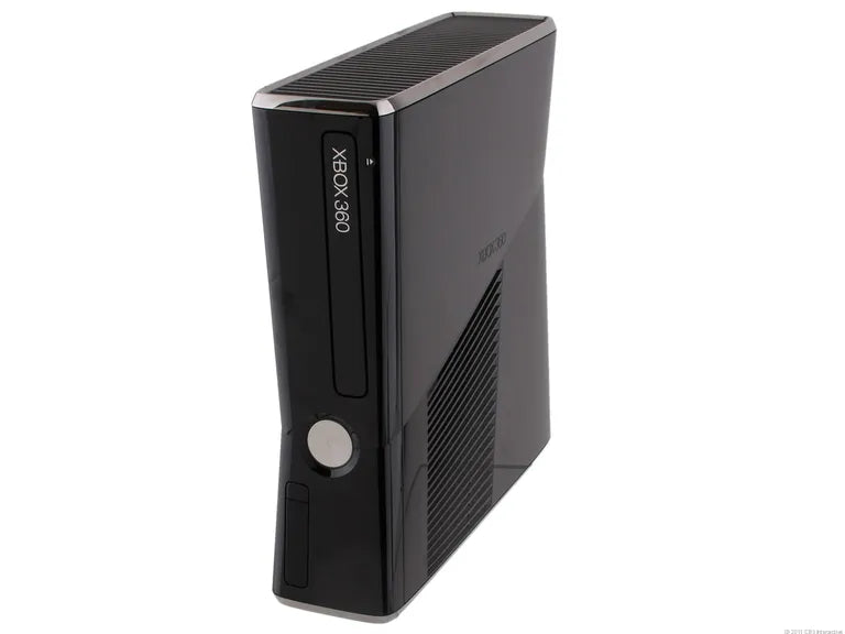 Xbox 360 console standing upright